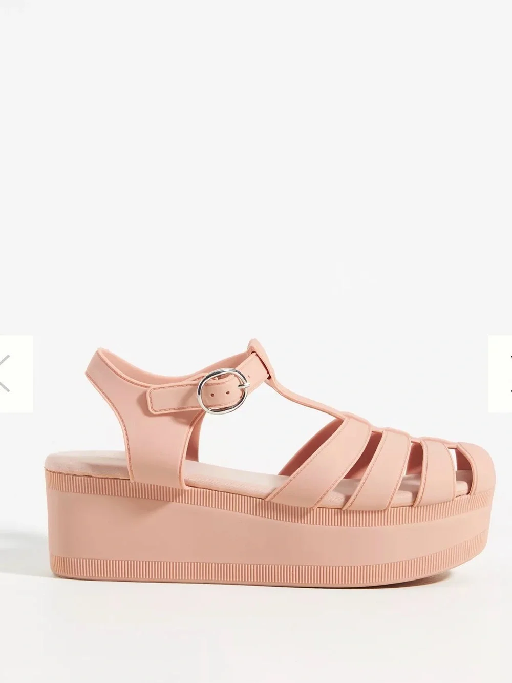 Jeffrey Campbell Candied fisherman chunky platform jelly sandals size 9 Blush